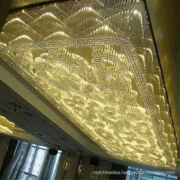 Modern hotel lobby luxury rectangular round gold classic k9 crystal chandelier
